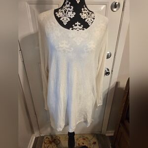 Michael Kors Cream Long Sleeve Relaxed Tunic Sweater
